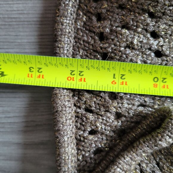 Chicos Womens Size 1 Metallic Button-Up Crochet Cardigan Sweater Medium - Picture 5 of 6